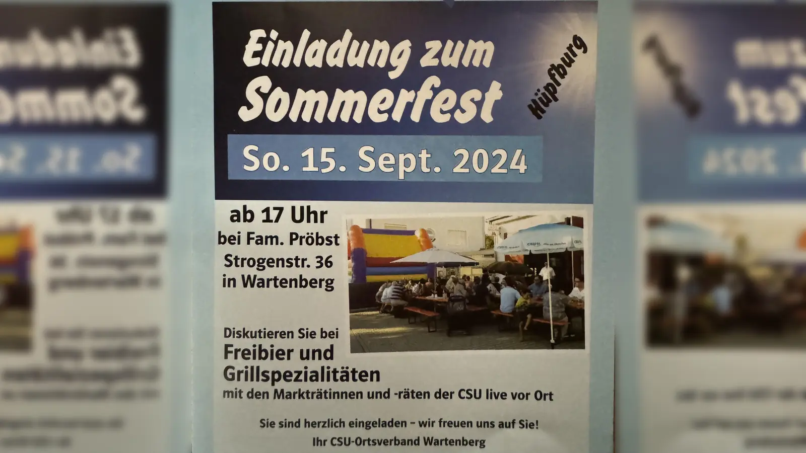 Die CSU Wartenberg lädt alle herzlich zum Sommerfest ein. (Foto: CSU Wartenberg)