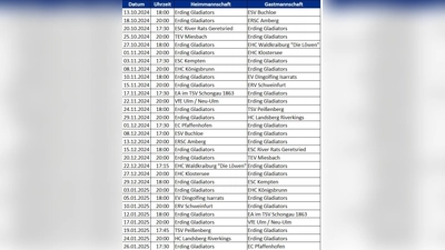 Spielplan für die Saison 24/25. (Foto: Galdiators)
