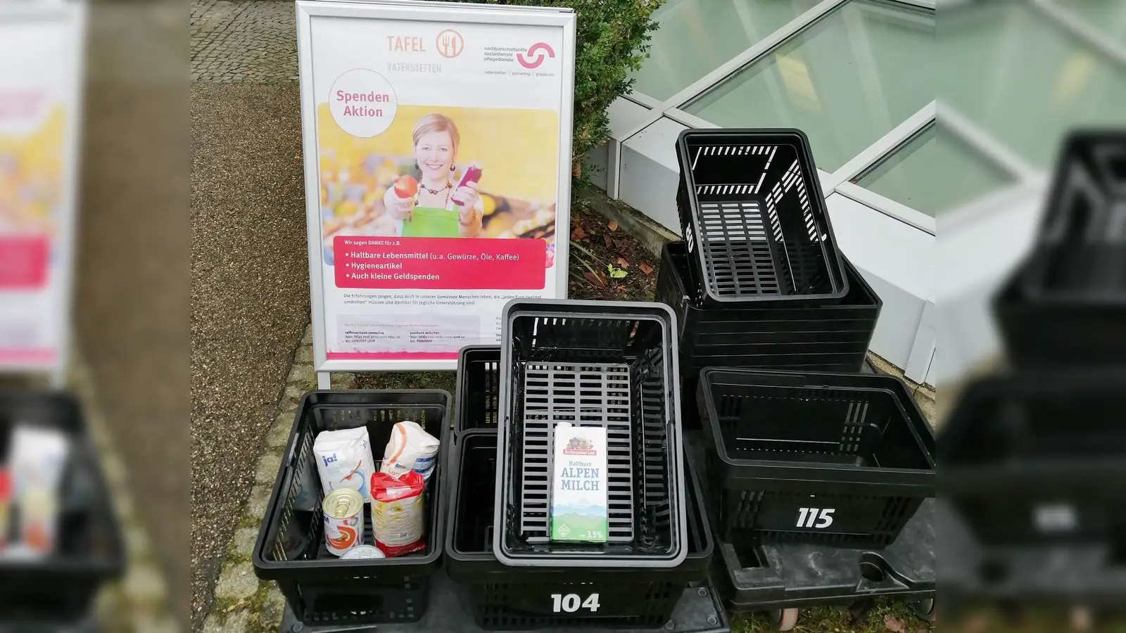 Die Sammelstation befindet sich vor der Geschäftsstelle der Nachbarschaftshilfe in Baldham. (Foto: © Nachbarschaftshilfe)