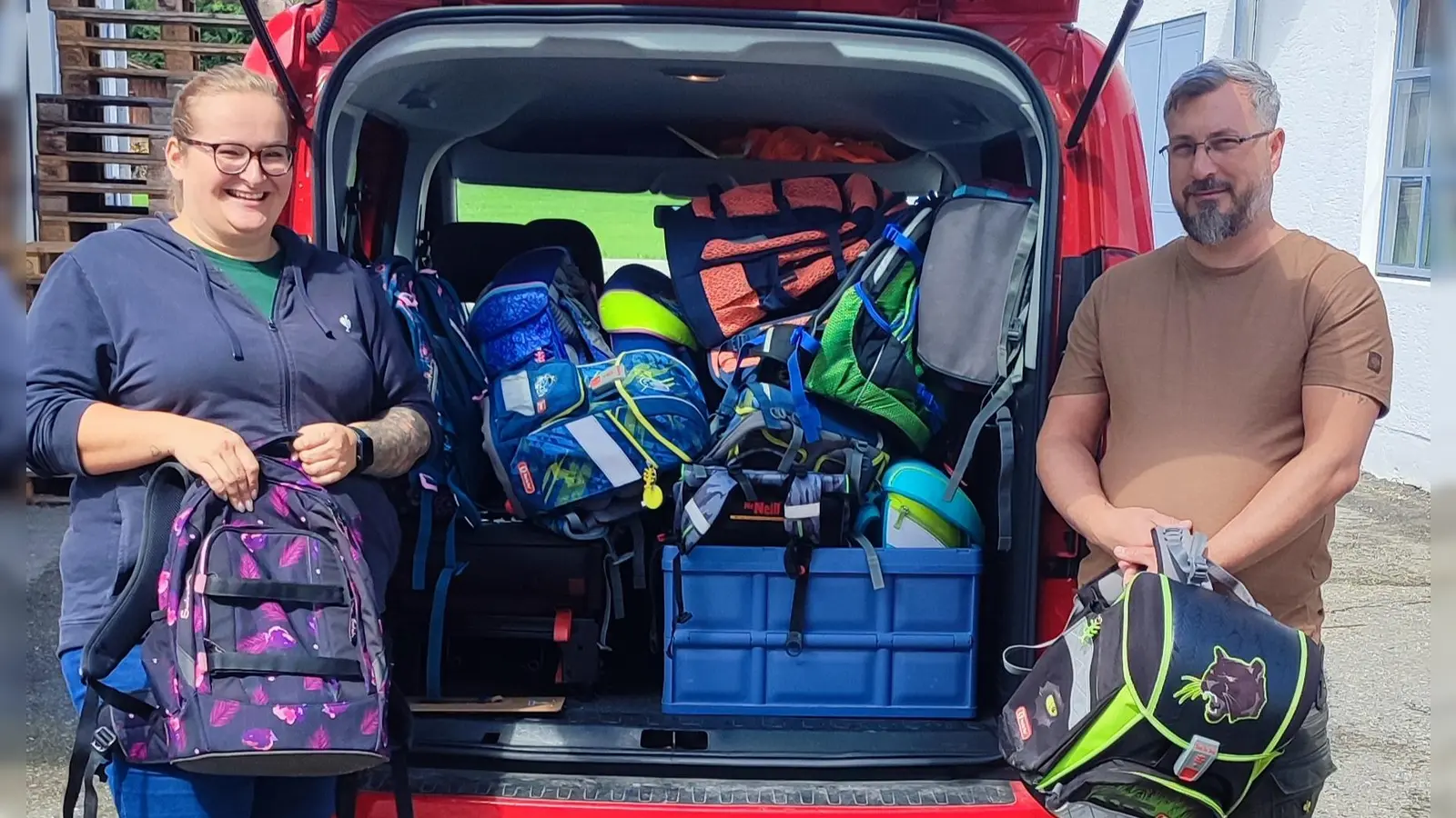 Die Schulranzenaktion ist in vollem Gange.  (Foto: Tatendrang e.V.)