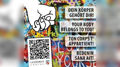 Ein mehrsprachiger Aufkleber soll Jugendlichen via QR-Code möglichst einfach den Weg zu Informationen zum Thema sexualisierte Gewalt weisen. (Foto: LRA)