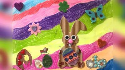 Ein echtes Prachtwerk ist das Osterhasenbild der kleinen Amina, eine wahre Augendweide! (Foto: Amina V.)