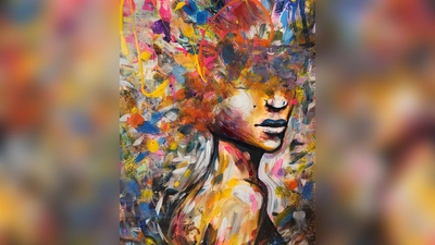 Ausdrucksstarke Bilder zeigt Teresa Kuba in der Stadtbibliothek. (Foto: Kuba)