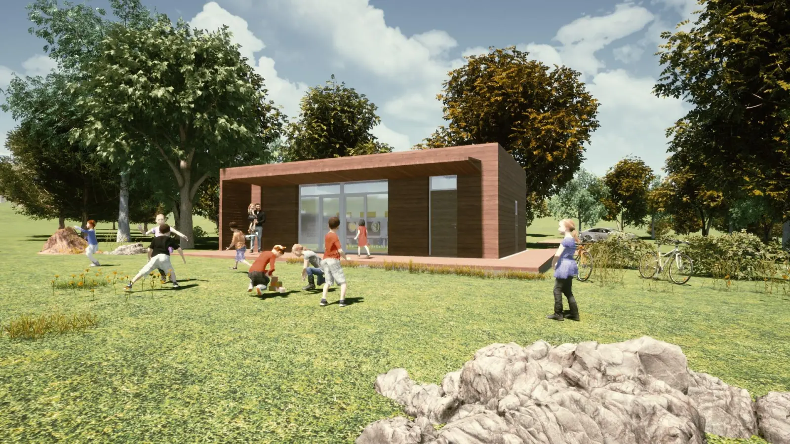 So soll der vom Architekturbüro Tzschoppe geplante Holzpavillon für den Naturkindergarten einmal aussehen.<br> (Foto: Architekturbüro Tzschoppe )