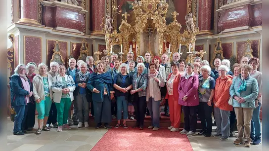 Mitglieder und Freunde des Historischen Vereins Erding waren in Franken und Schwaben unterwegs. Dort besichtigten sie einige Kirchen und Klöster. (Foto: Anton Hirth)