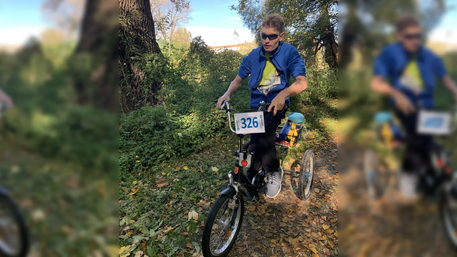 Matthias Irmler erradelte 15 Spendenkilometer auf seinem Therapie-Dreirad. (Foto: red)