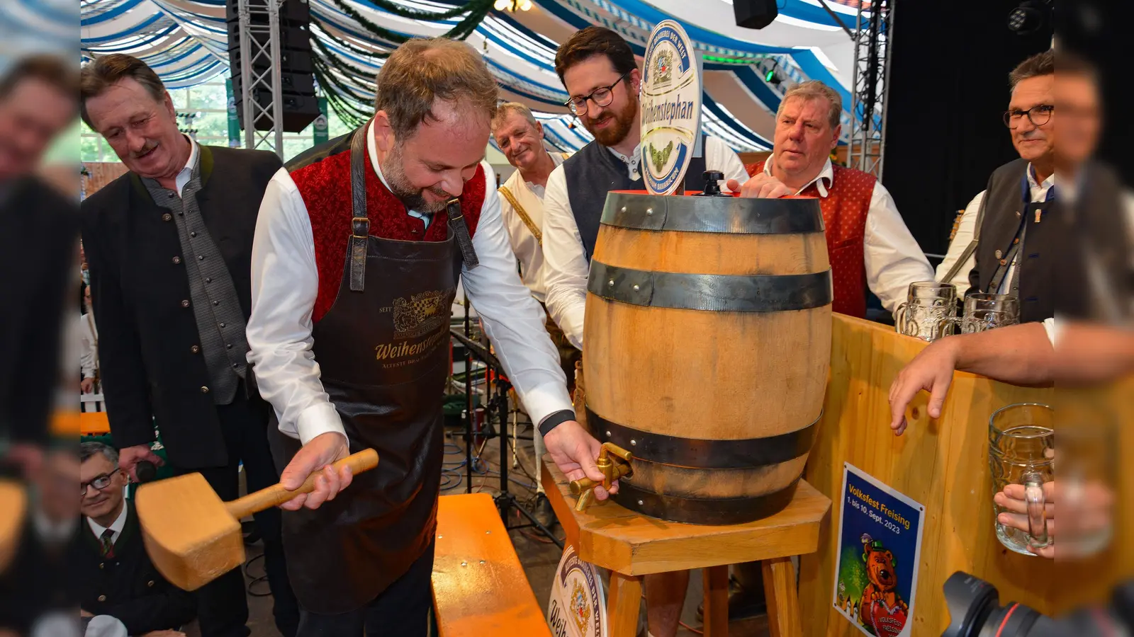 Am Freitag um 17 Uhr heißt es von Bürgermeister Tobias Eschenbacher: „O&#39;zapft is!&#39;. (Foto: Stadt Freising/Felix Matthey)