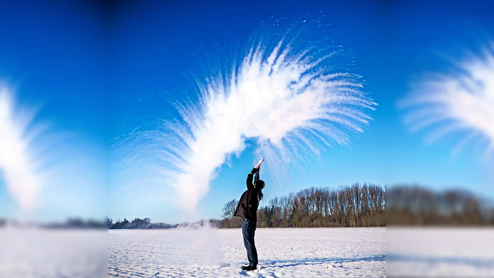 Kreativ im Lockdown: Dr. Michael Sachweh beschäftigte sich bei klirrender Kälte fotografisch mit einem physikalischen Phänomen. (Foto: Dr. Michael Sachweh)